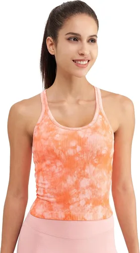 Vista 47 de sphinx cat - Camiseta corta de entrenamiento para mujer, camiseta sin mangas, acanalada, con espalda cruzada y brasier integrado