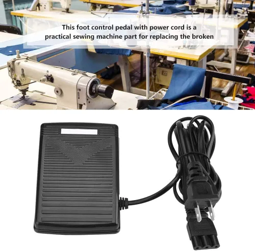 Vista 4 de Pedal de control de pie, pedal de control de pie universal para máquina de coser para el hogar con cable de alimentación de repuesto para JANOME2049