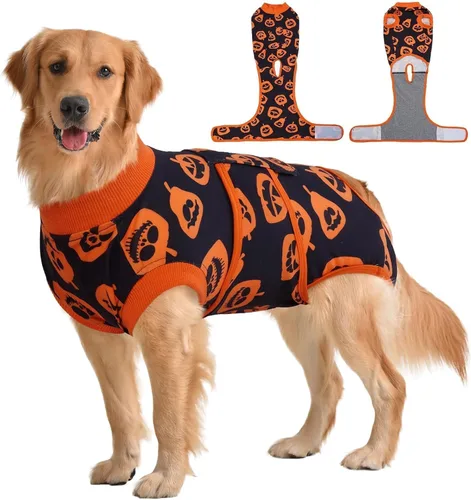 Vista 66 de Kuoser Traje de cirugía para perro, cómodo traje de recuperación para perras, mameluco protector posoperatorio, alternativa suave al cuello E