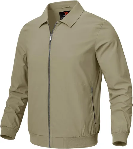 Vista 13 de Rdruko Chaquetas ligeras para hombre Cortavientos de primavera y otoño Chaquetas ligeras Casuales y elegantes con bolsillos