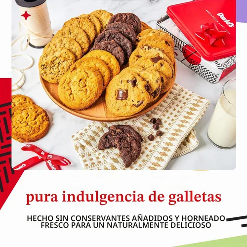 Vista 3 de David's Cookies Cesta de regalo de galletas surtidas gourmet recién