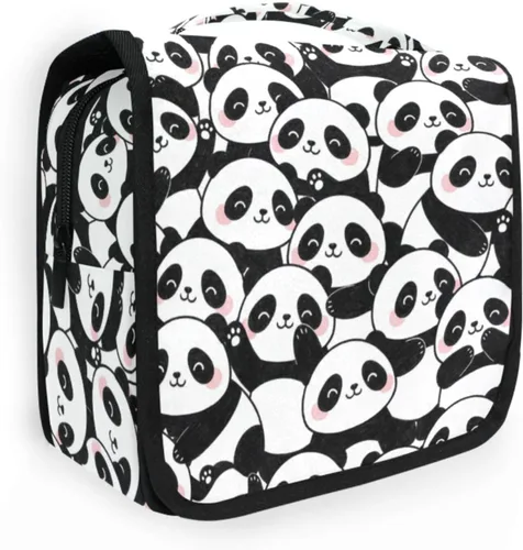 Vista 30 de MNSRUU Neceser colgante con diseño de calavera y girasol, bolsa de maquillaje de viaje para artículos de tocador, organizador de artículos