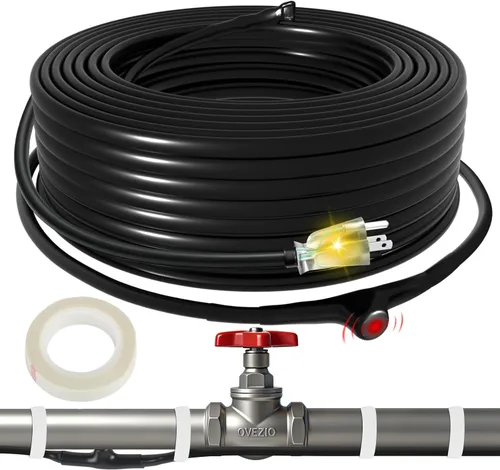 Vista 9 de Cinta térmica de 2 pies para tuberías de agua Cable de calefacción de techo y canaletas con enchufe iluminado de 6 pies