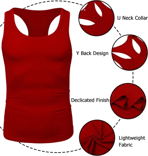 Vista 5 de Babioboa Camisetas sin mangas para hombre, paquete de 3 camisetas sin mangas para entrenamiento de gimnasio, espalda en Y, culturismo