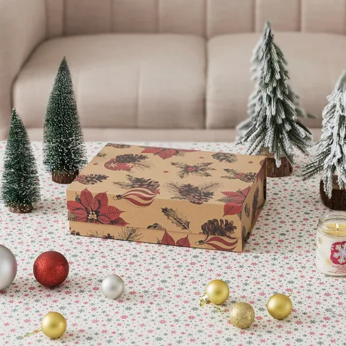 Vista 2 de Soul & Lane Caja de regalo de Navidad con tapa, 12.5 x 9.0 x 3.5 pulgadas, caja de regalo magnética de Navidad para regalos con diseño navideño