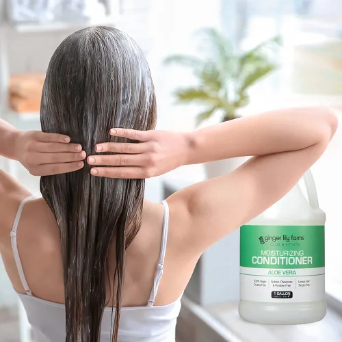 Vista 7 de Ginger Lily Farms Club & Fitness - Acondicionador hidratante para cabello seco, 100% vegano y libre de crueldad, aroma a aloe vera, repuesto de 1