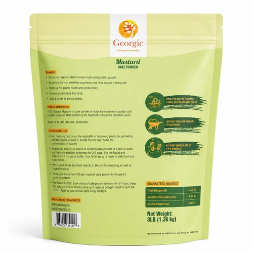 Vista 2 de Polvo de pastel de aceite de mostaza, fertilizante natural multiusos para flores, verduras, hierbas, árboles frutales y plantas, alimentos naturales