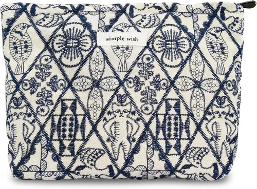 Vista 11 de Sminra Bolsa de Maquillaje Bolsa de Cosméticos Bolsa de Aseo de Lona Preppy para Mujeres Linda Bolsa con Cremallera Organizador Accesorios de Viaje