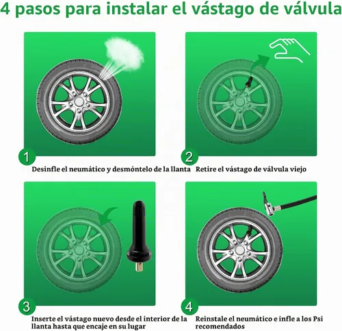 Vista 8 de CDWTPS TPMS 20008 - Vástago de válvula de neumático, goma a presión sin