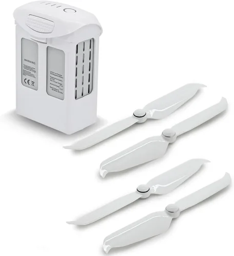 Vista 9 de ExpertPower Hélices 9455S para drones DJI Phantom serie 4 Hoja autoapretable, de bajo ruido, liberación rápida (2 hélices + 2 baterías)