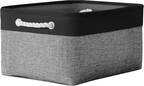 Vista 83 de TheWarmHome Contenedores de almacenamiento para estantes, tamaño mediano, 3 unidades, 13.8 pulgadas de largo x 9.8 pulgadas de ancho x 6.7 pulgadas