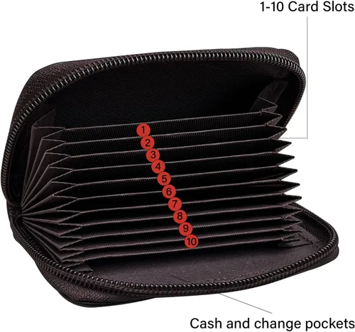 Vista 33 de Tarjetero RFID de bolsillo con ventana para ID, piel genuina, S, Negro
