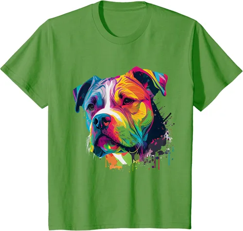 Vista 10 de Colorful American Bulldog American Bully Men Women T-Shirt Asphalt Grey