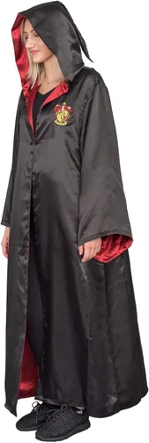 Vista 3 de Underboss Disfraz de Halloween de Harry Potter, bata larga negra con capucha