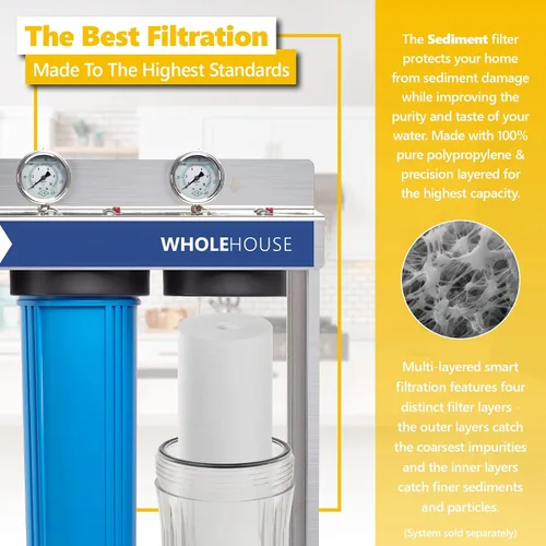 Vista 3 de Express Water Paquete de 2 filtros de repuesto de sedimentos - Filtro de agua de repuesto para toda la casa - Filtro de agua SED de alta capacidad