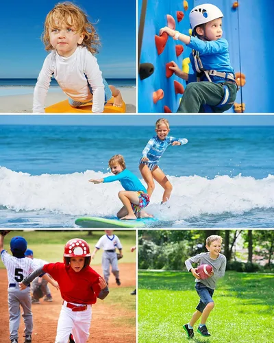 Vista 6 de QBK 4T to Youth - Camiseta de neón para niños, UPF 50+, ajuste seco, atlética, de manga larga, para niños y niñas