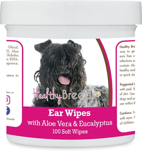 Vista 102 de Healthy Breeds Affenpinscher Toallitas de limpieza de oídos con aloe y eucalipto para perros, 100
