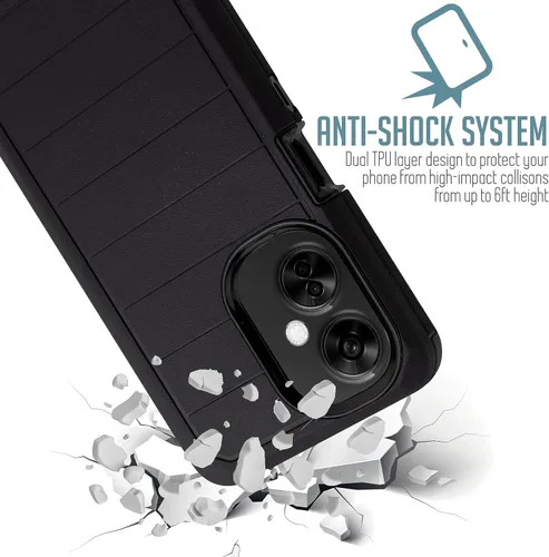 Vista 9 de Customerifrst - Funda para teléfono a prueba de golpes, compatible con OnePlus Nord N30 5G, con clip para cinturón, funda resistente de cuerpo Raya