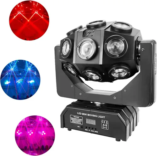 Vista 5 de Iluminación giratoria de 360° de DJ de las luces del haz de la etapa con 18