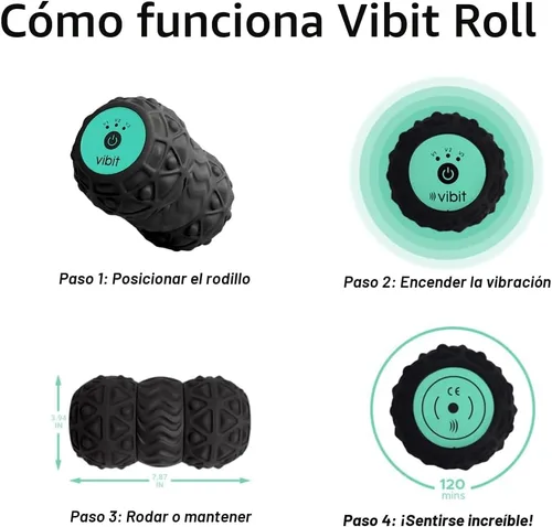 Vista 3 de Vibit - Masajeador vibratorio para fascitis plantar, alivio del dolor y ciática, rodillo de masaje portátil para pies y cuerpo, alivio del dolor