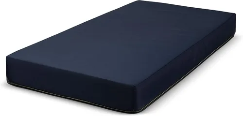 Vista 2 de Colchón de espuma de 6 pulgadas con funda de nailon azul resistente al agua, tamaño individual, cuna, RV, litera, tamaño, fabricado en Estados