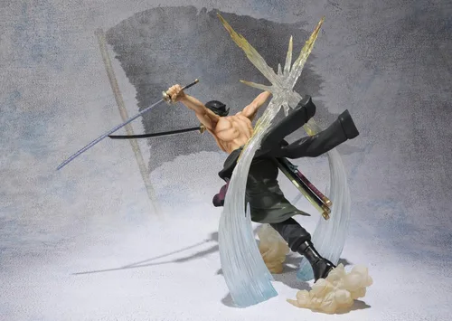 Vista 6 de TAMASHII NATIONS Bandai Figuarts Zero Roronoa Zoro Battle Version Rengoku Onigiri Figura de acción