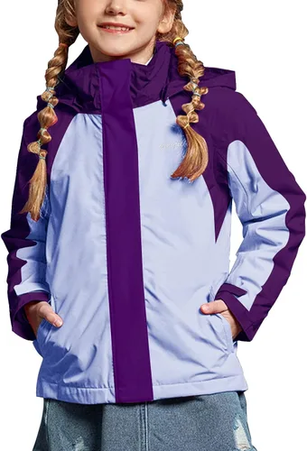 Vista 34 de Chaqueta de esquí impermeable para niñas, chaqueta de snowboard para exteriores, resistente al viento, con forro polar, abrigo de nieve cálido