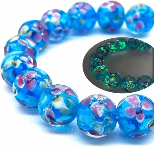 Vista 15 de Artsy Crafts - 20 cuentas surtidas de luciérnaga que brillan en la oscuridad de 0.47 pulgadas (0.472 in), cuentas de vidrio luminosas para hacer