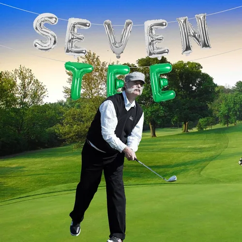 Vista 4 de Seventee - Decoraciones de cumpleaños de golf, suministros para fiesta de cumpleaños de 70 años, globos de bola de golf, globos de letras