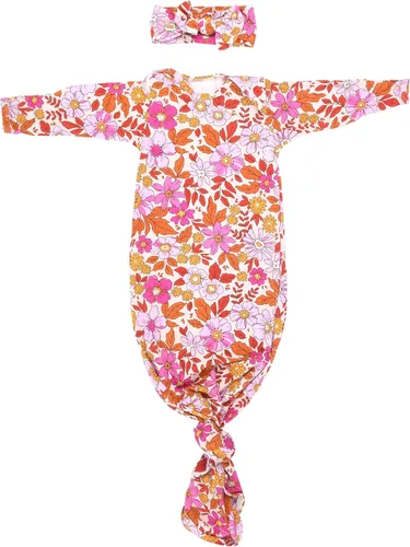 Vista 143 de Three Little Tots Vestido de corbata anudada para bebé recién nacido - Bebé