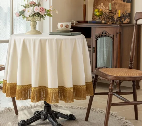 Vista 34 de F-CHU - Funda de terciopelo negro de lujo para mesita de noche con flecos dorados, mantel decorativo para mesita de noche, a prueba de polvo