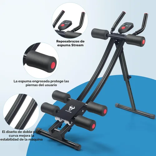 Vista 4 de Entrenador Abdominal, Máquina AB Ajustable en Casa o Gimnasio para Entrenamiento de Fuerza del Core, Equipo de Fitness Plegable para Abdominales