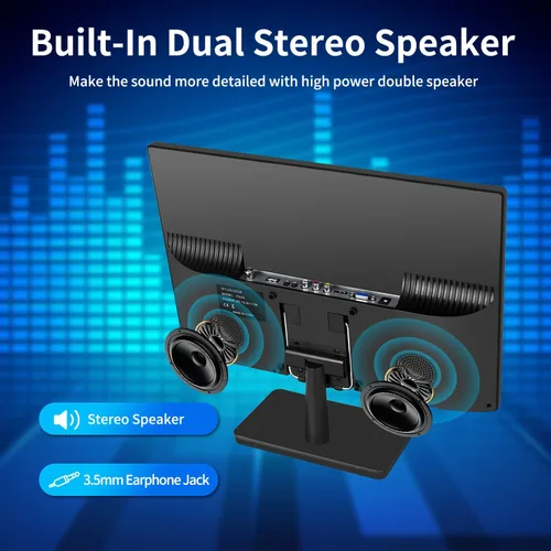 Vista 6 de Jexiop TV de 17 pulgadas, pequeño televisor de pantalla plana con sintonizador digital ATSC, puerto HDMI y USB en doble potencia, cable de cargador