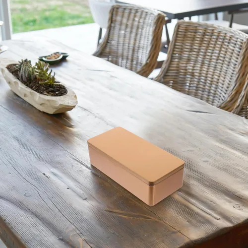 Vista 6 de UPKOCH Tarros de caramelo con tapas, 2 piezas, caja de lata vacía rectangular con tapa, caja de almacenamiento de hojalata, contenedor de lata