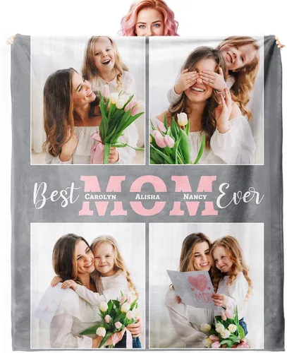 Vista 27 de Manta personalizada con imagen, manta personalizada con texto de fotos, manta de fotos personalizada para amiga, mamá y papá, regalos personalizados