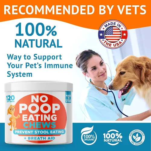 Vista 9 de Chew No Poo - Tratamiento de coprofagia para perros - Previene el consumo de caca de perro - Disuasorio natural para comer heces + ayuda