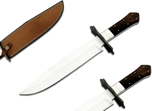 Vista 2 de PAL 2000 KNIVES Cuchillo Bowie hecho a mano de acero al carbono de 17 pulgadas - mango de madera rosa con funda 6057