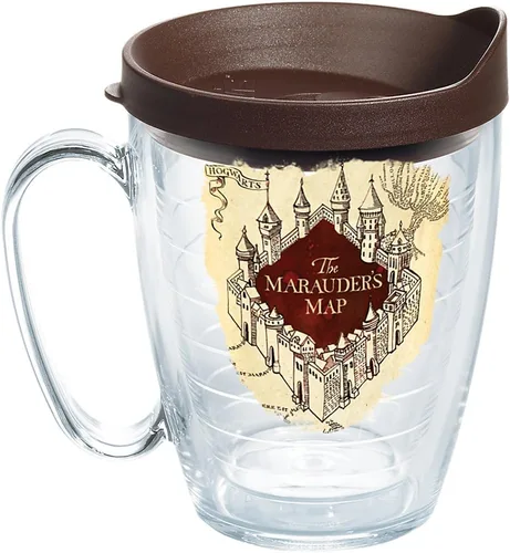 Vista 17 de Vaso térmico Tervis. Vaso de «El Mapa del Merodeador» de Harry Potter, vaso térmico con tapa marrón, 16 onza, Transparente