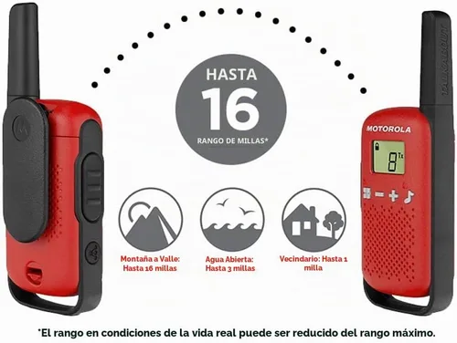 Vista 5 de Motorola Solutions Talkabout T110, Privacidad Fácil Emparejamiento, 16 millas, 2