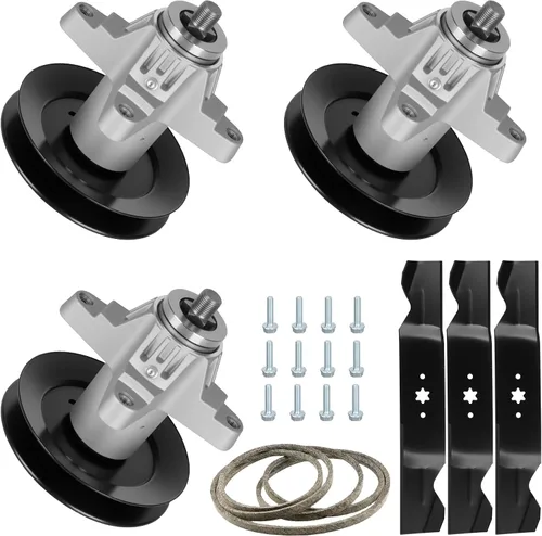 Vista 8 de Paquete de 3 husillos de césped de 50 pulgadas para MTD/para Cub Cadet RZT50 LT1050 LGTX1050, 918-04125B 918-04126 618-04126 918-04125 618-04125
