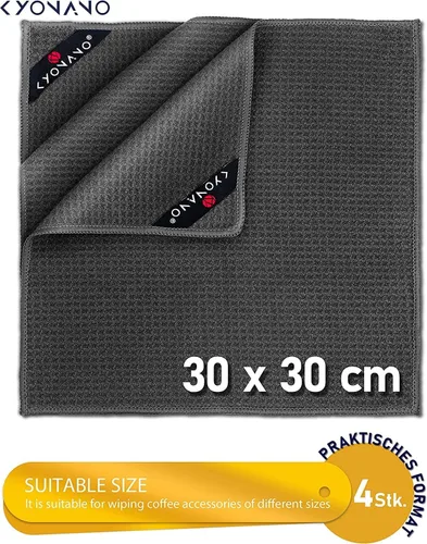 Vista 6 de KYONANO Espresso Accessories – Paquete de 4 toallas barista – Toalla de microfibra Barista (12 x 12 pulgadas) – Toallas de café para barra de café