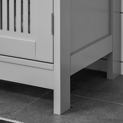 Vista 7 de kleankin Armario moderno para debajo del fregadero con 2 puertas, armario de baño con pedestal debajo del fregadero, armario de tocador de baño