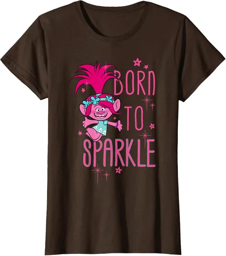 Vista 21 de DreamWorks Trolls Camiseta Born to Sparkle Negro