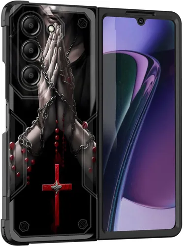 Vista 13 de Funda para Galaxy Z Fold 5 5G 2023, doble capa, protección contra caídas de grado militar de 10 pies, antideslizante, resistente a prueba de golpes