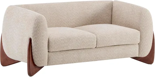 Vista 6 de Christopher Knight Home Alma - Sofá biplaza Boucle de 63 pulgadas con patas de madera, sofá de 2 plazas para sala de estar, sillón tapizado, sofá