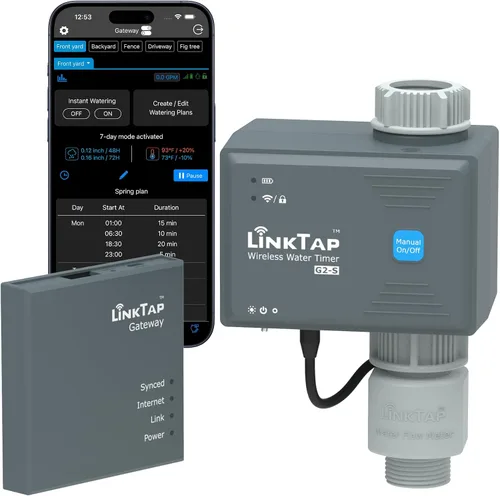 Vista 10 de LinkTap Temporizador de agua inalámbrico G1S (requiere pasarela), temporizador inteligente de grifo de manguera de riego, mayor rango que
