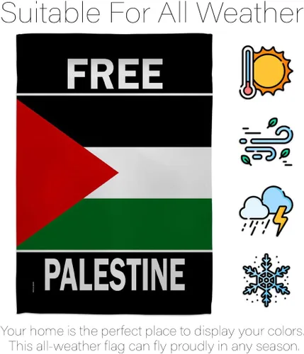 Vista 6 de Cartel de cementerio con bandera fuerte de Palestina, decoración de pared, césped, puerta, habitación, jardín, póster de bandera palestina, tapiz