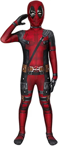 Vista 3 de Reddomain Traje de superhéroe para niños, estilo 3D, disfraz de cosplay de Halloween