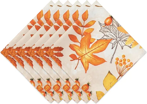 Vista 12 de YiHomer Colección de mesa de Acción de Gracias de otoño para decoración de cocina, comedor, fiestas, cosecha, hojas de otoño, mantel, rectangular