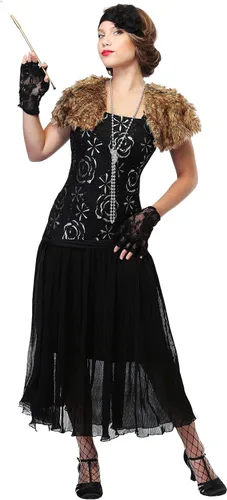Vista 2 de Charleston Flapper Costume - Vestido para mujer color negro